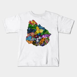 Spirograph Patterned Uruguay Departments Map Kids T-Shirt